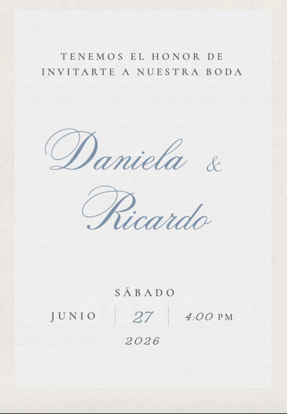 Invitación de Boda Elegance Oro Clásica