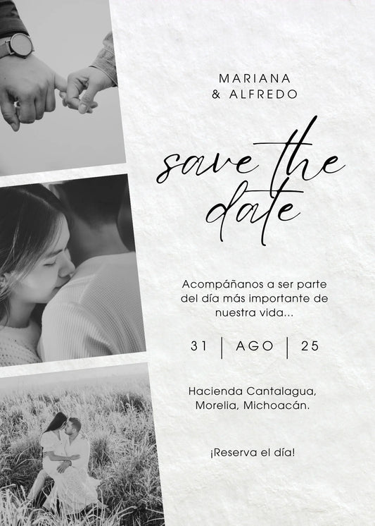 Save the Date Diagonal